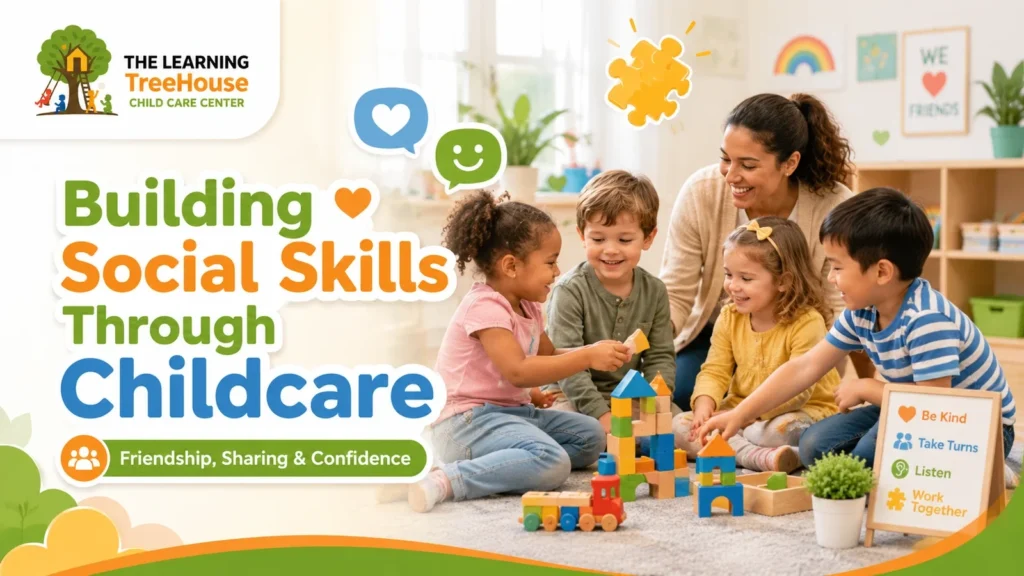 Children building social skills at a childcare center in Pasadena TX
